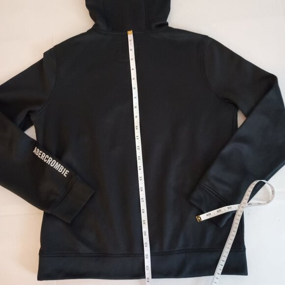 Abercrombie Kids Black Hoodie Sweatshirt Kangaroo Pocket Moose Logo Size 15/16 - Picture 14 of 16